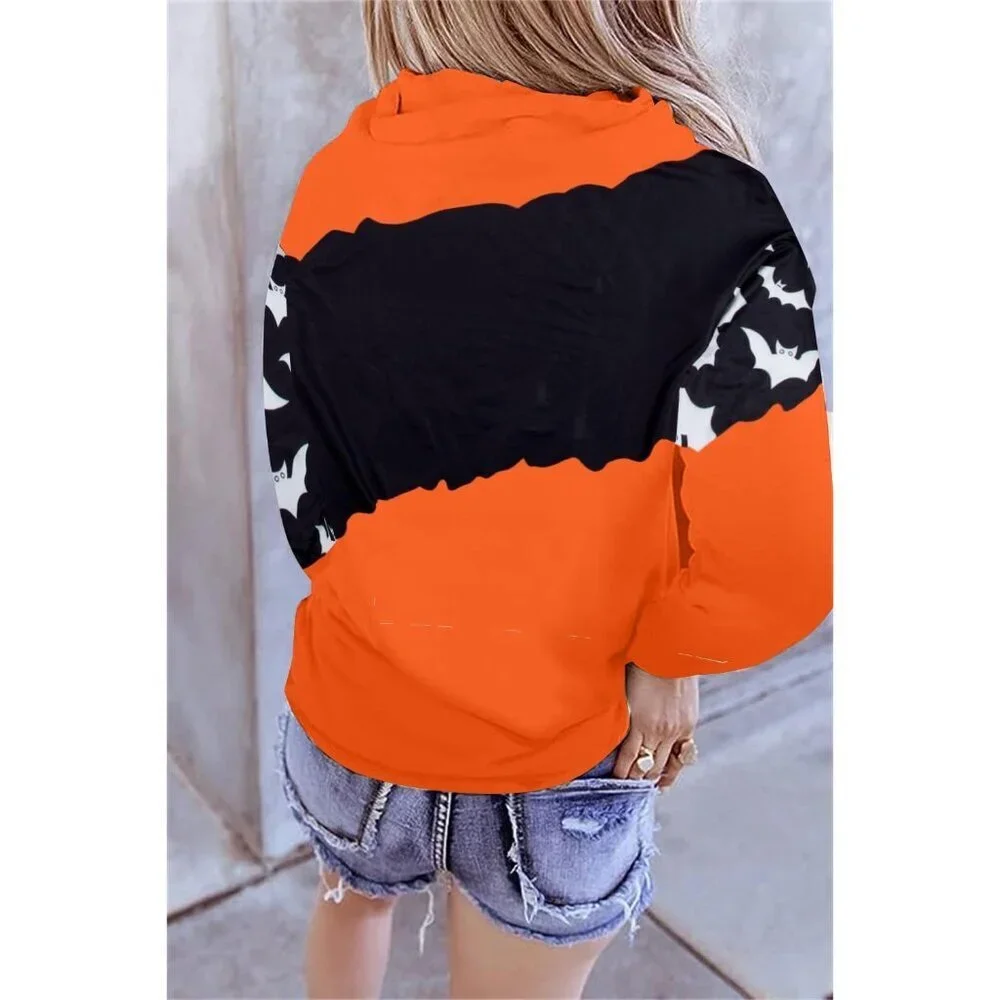 Women Halloween Sweatshirt Graphic Long Sleeve Casual Pullover Top